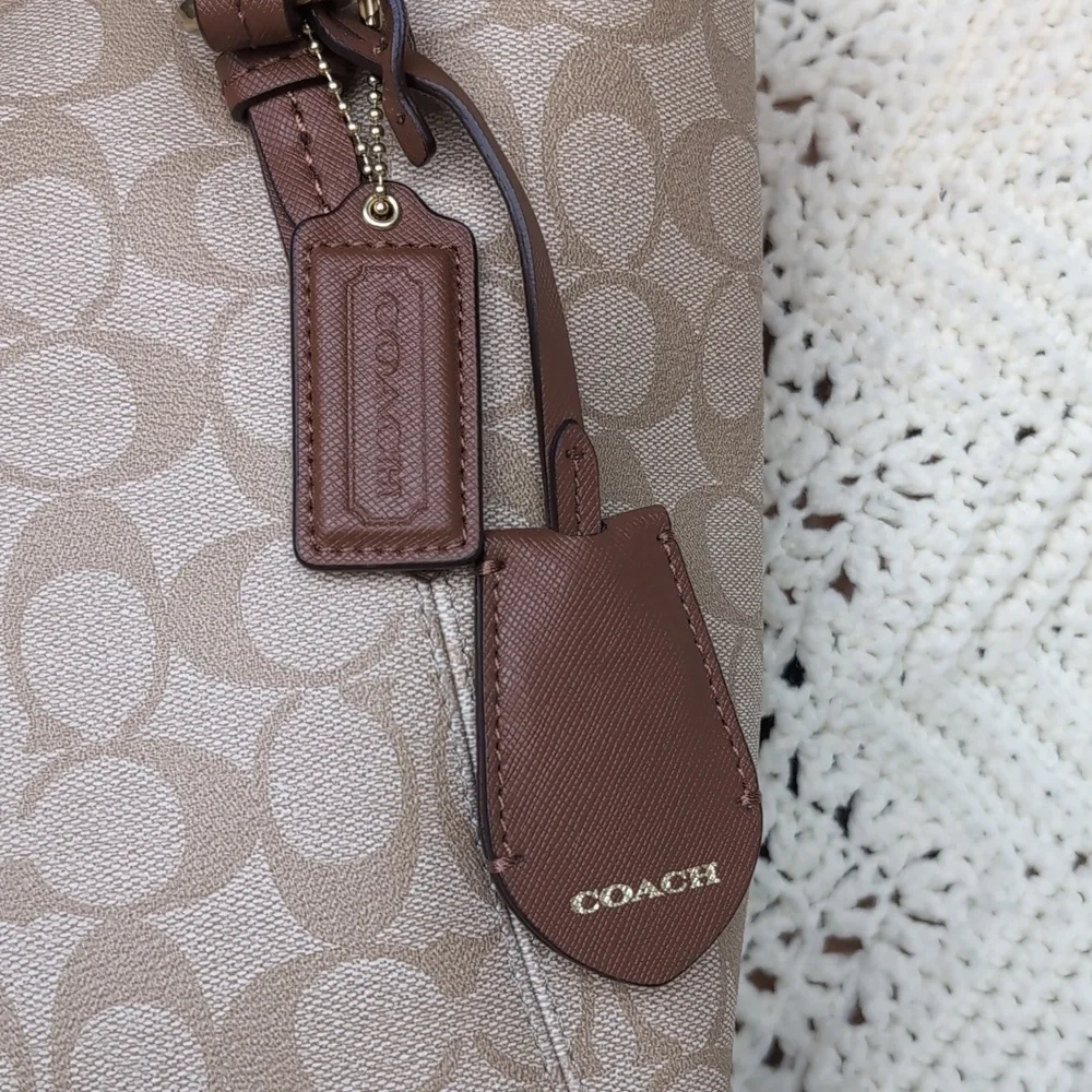 Coach Peyton Tan Signature Tote Bag - Picture 2 of 7
